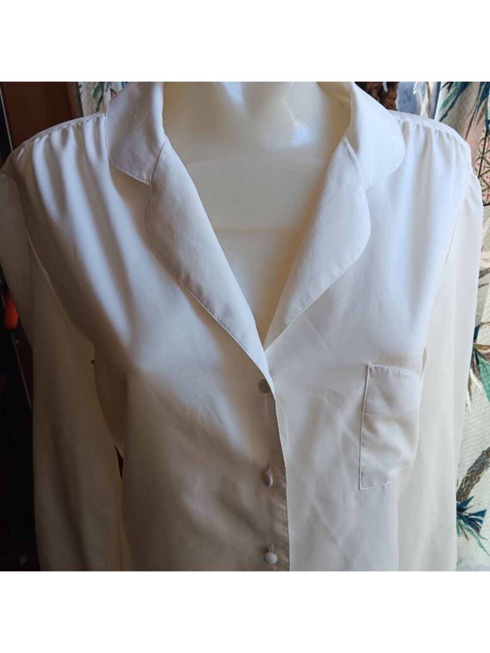 Large True Vintage 80's Secretary Top 12 Ship N Shore Button-Up Blouse Japan